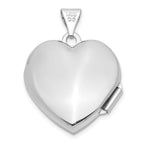 14K White Gold Domed Heart Locket
