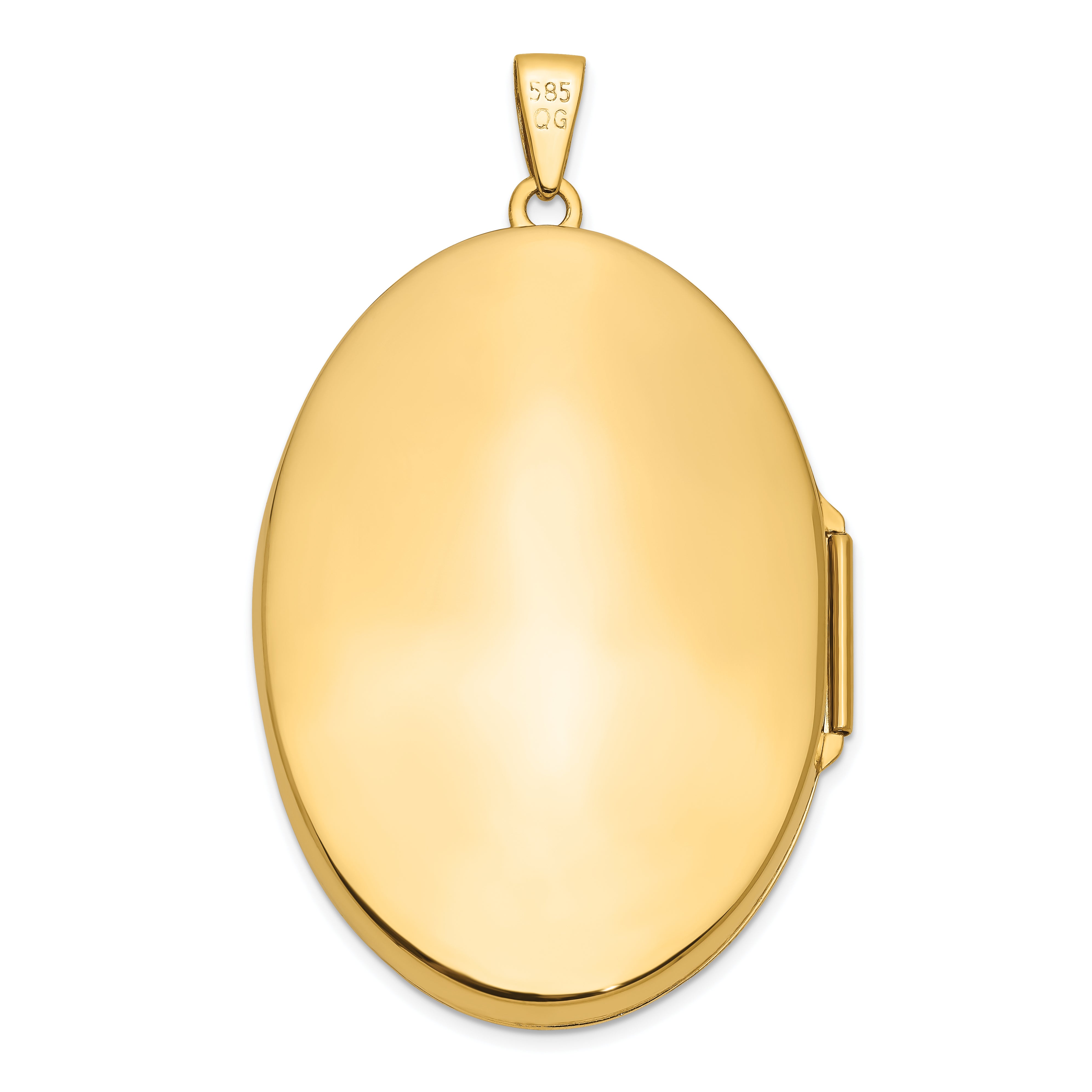 14K Oval Heavy Weight Half Scroll Locket