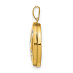 14K Yellow Gold White Rhodium-plated Footprints Locket