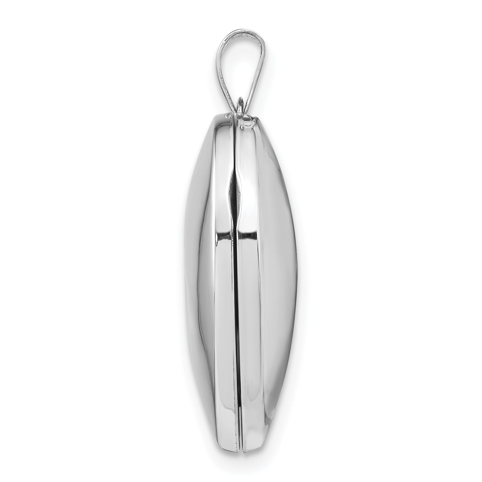 14K White Gold Polished Heart-Shaped Domed Locket