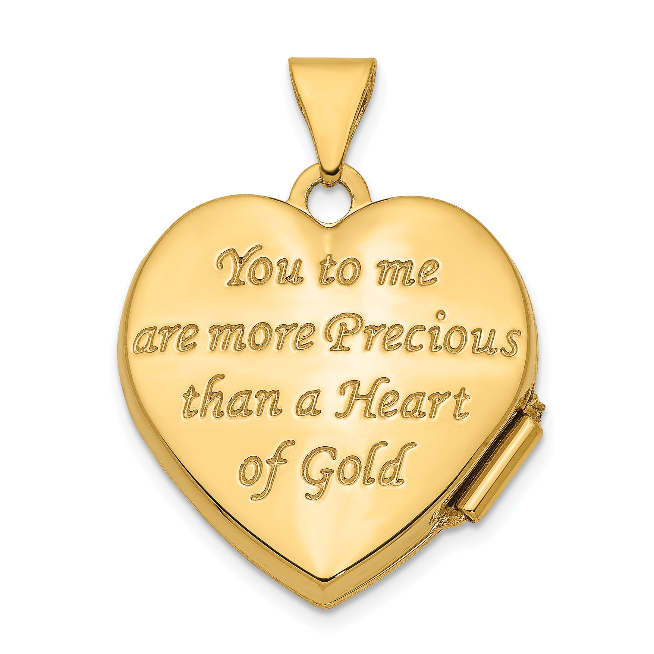14Ky With  White Rhodium Knotted Heart of Gold Reversible Heart Locket