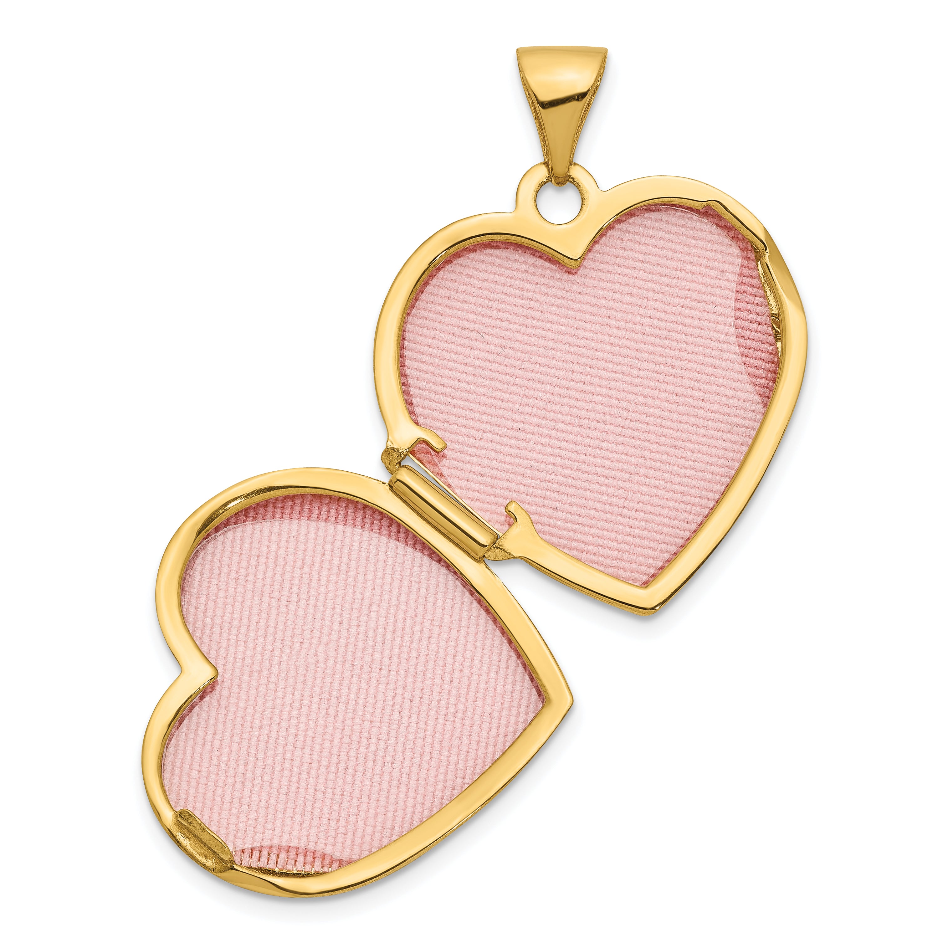 14Ky With  White Rhodium Knotted Heart of Gold Reversible Heart Locket