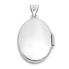 14K White Gold 21mm Oval Floral Scroll Border Locket