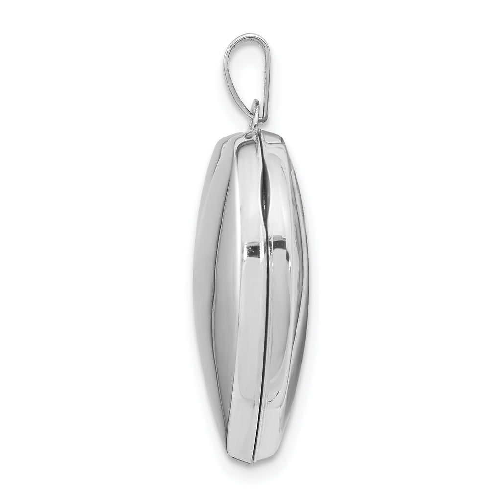 14K White Gold 21mm Heart Domed Family Locket