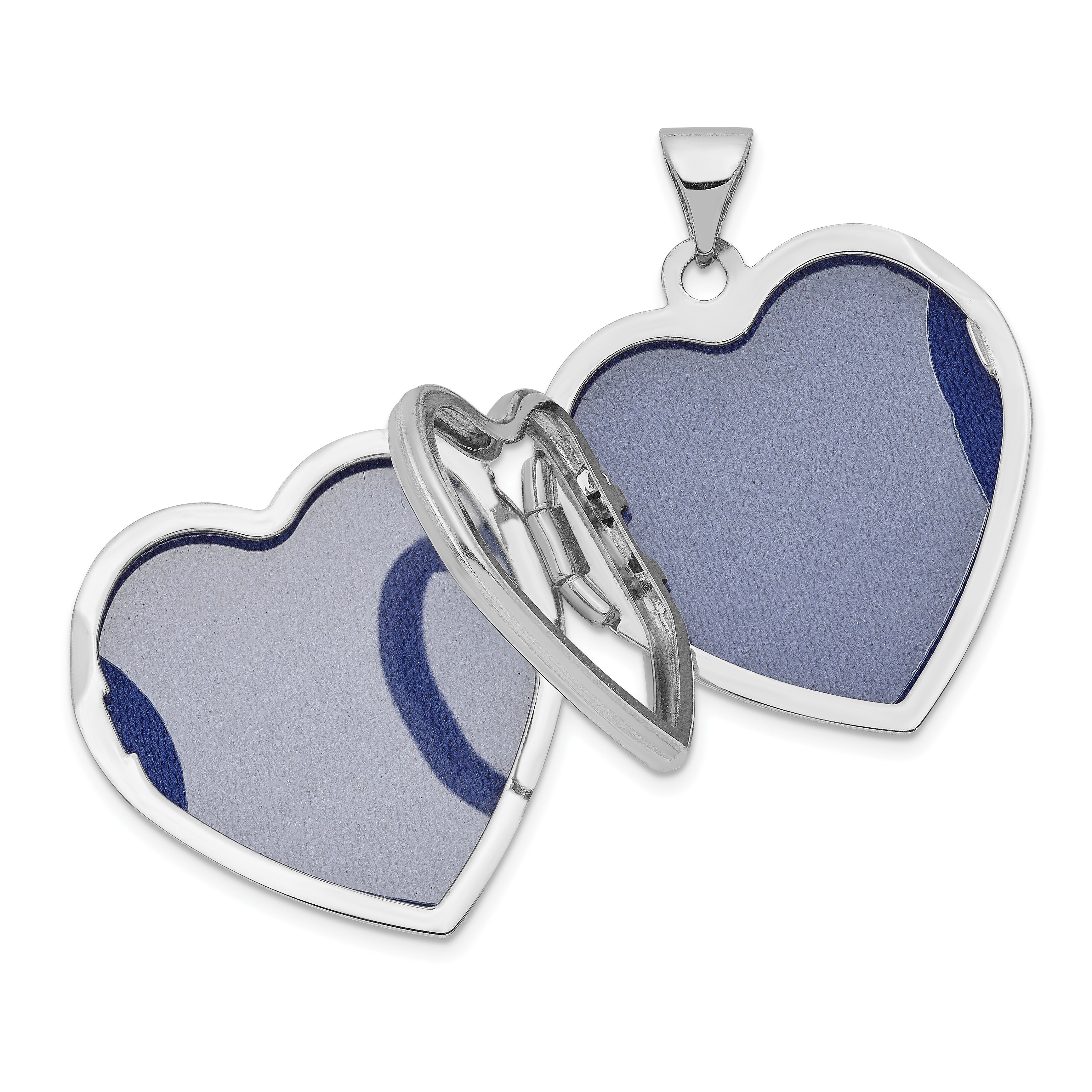 14K White Gold 21mm Heart Domed Family Locket