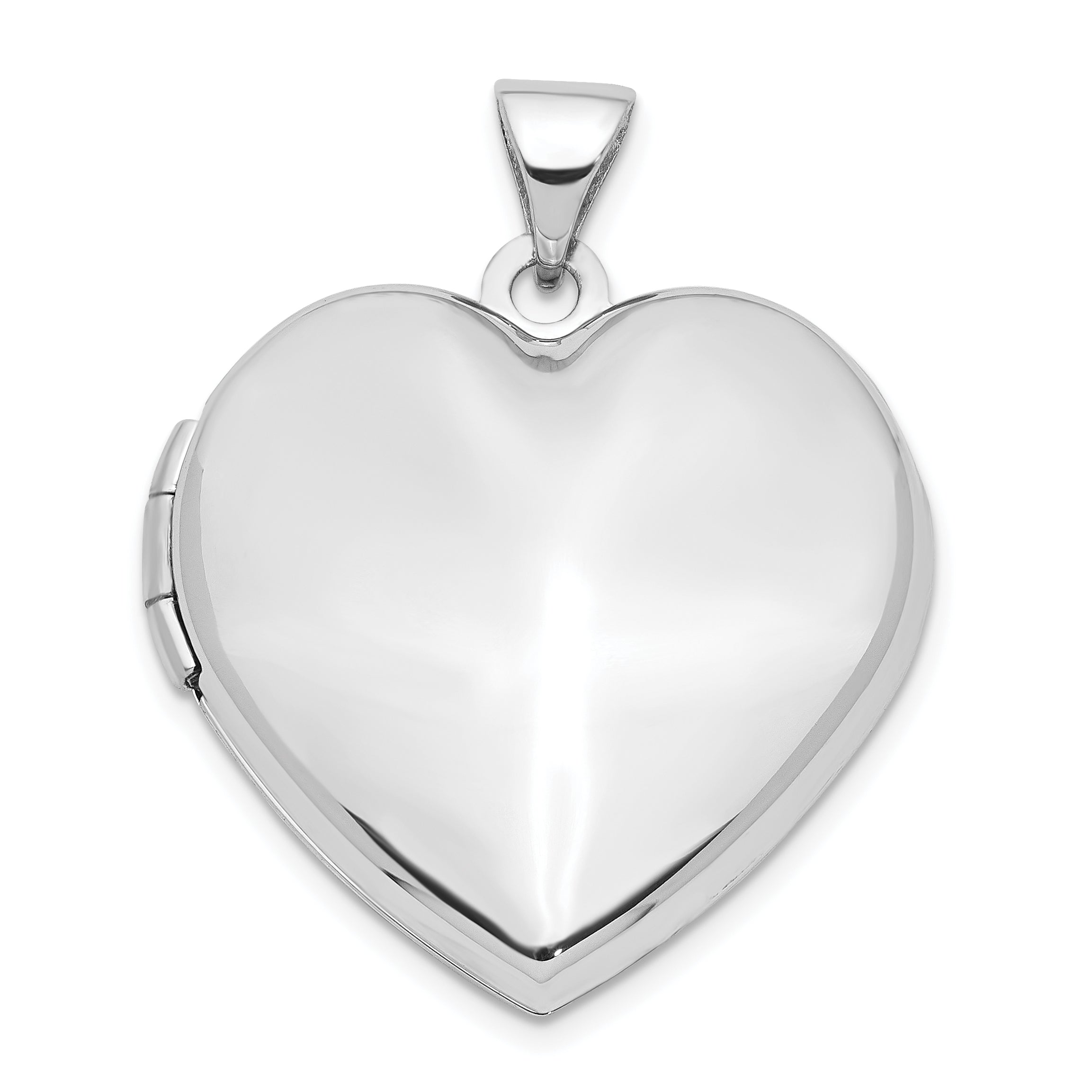 14k White Gold 21mm Heart Domed Family Locket Main image