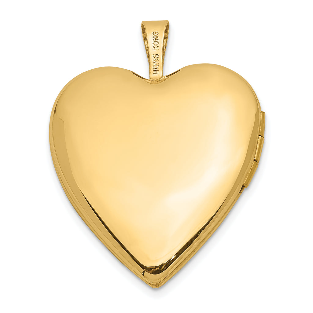 14Ky 20mm Diamond Satin & Diamond Cut  Cross Heart Locket