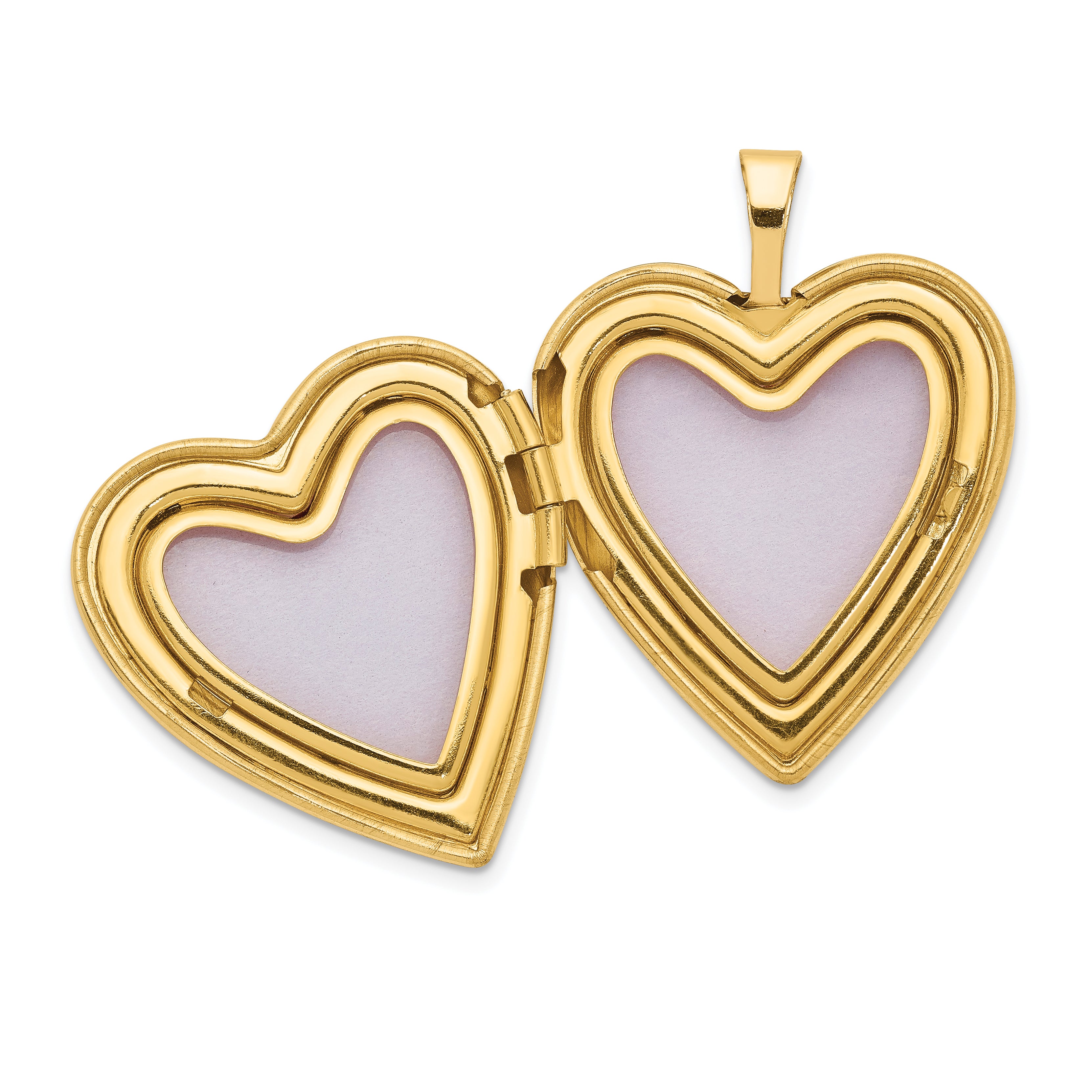 14Ky 20mm Diamond Satin & Diamond Cut  Cross Heart Locket
