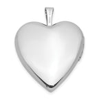 14K White Gold 20mm Diamond Satin & Diamond Cut  Cross Heart Locket