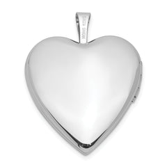 14K White Gold 20mm Diamond Satin & Diamond Cut  Cross Heart Locket