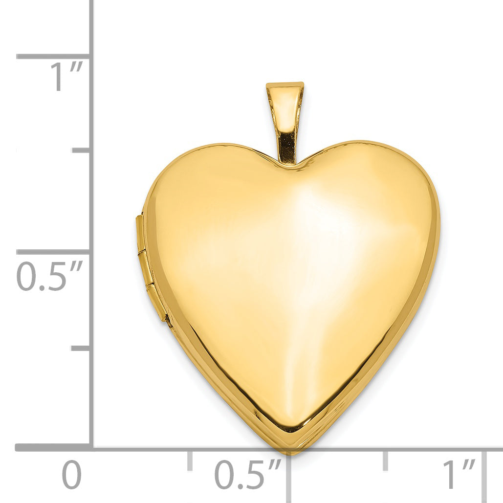 14K 20mm Plain Polished Heart Locket