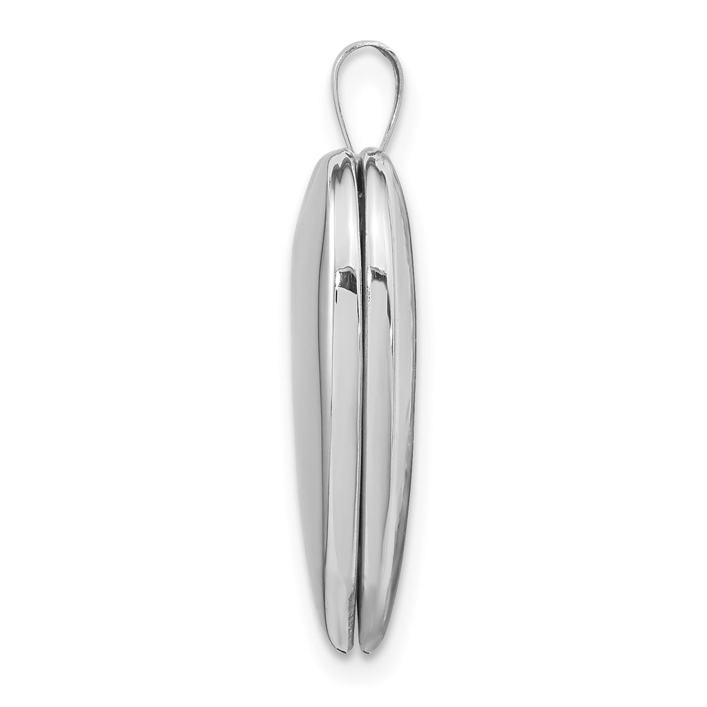 14K 20mm White Gold Plain Polished Heart Locket