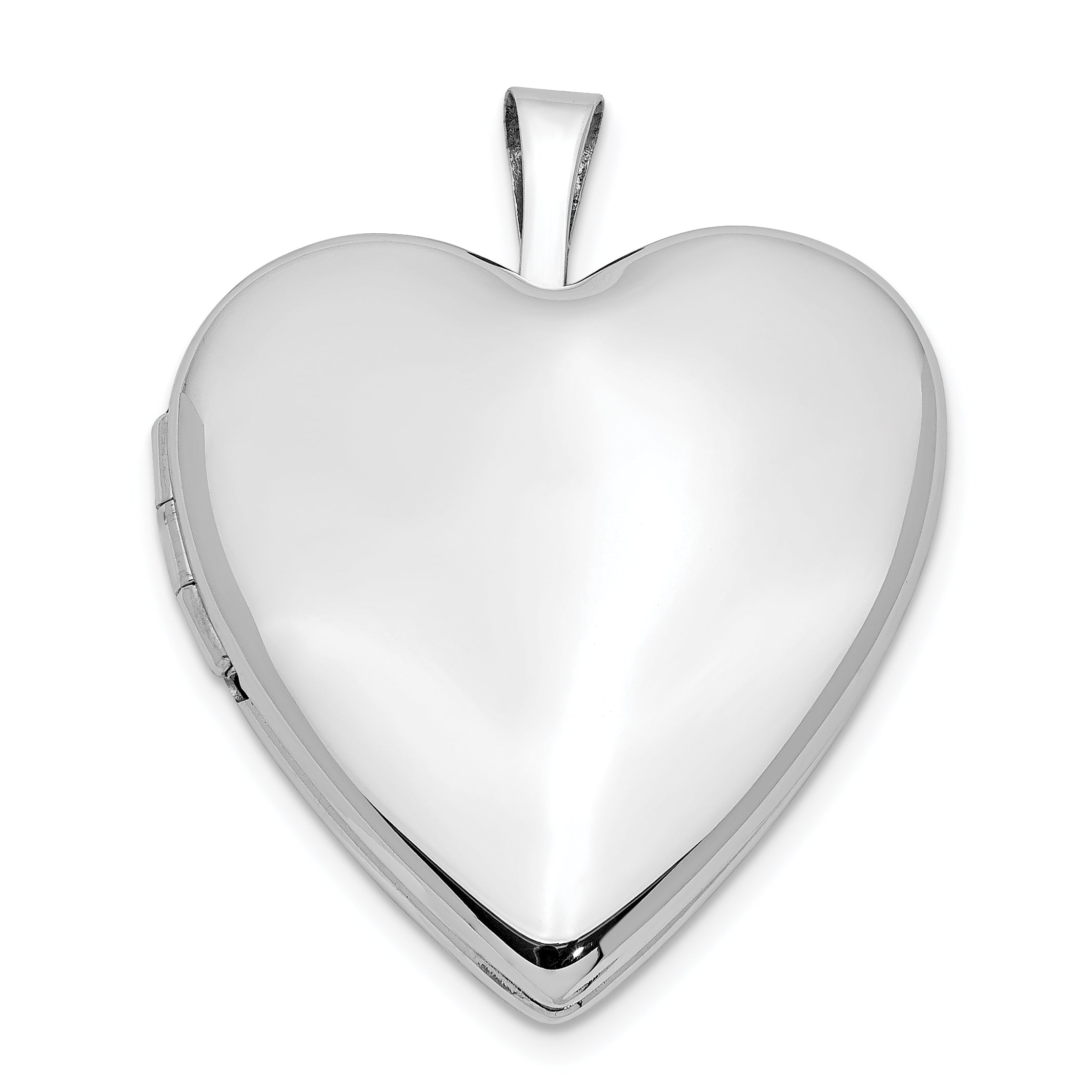 14K 20mm White Gold Plain Polished Heart Locket Main image