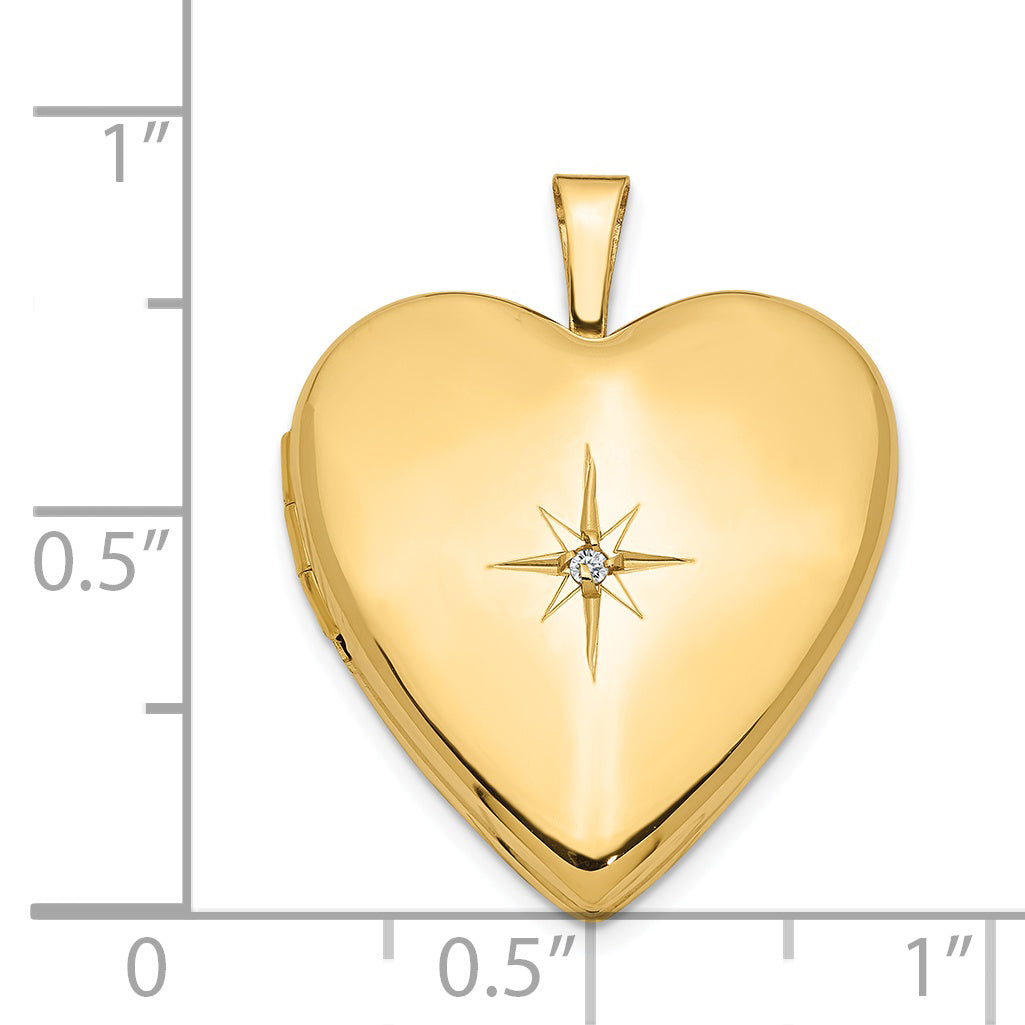 14K 20mm Diamond Heart Locket