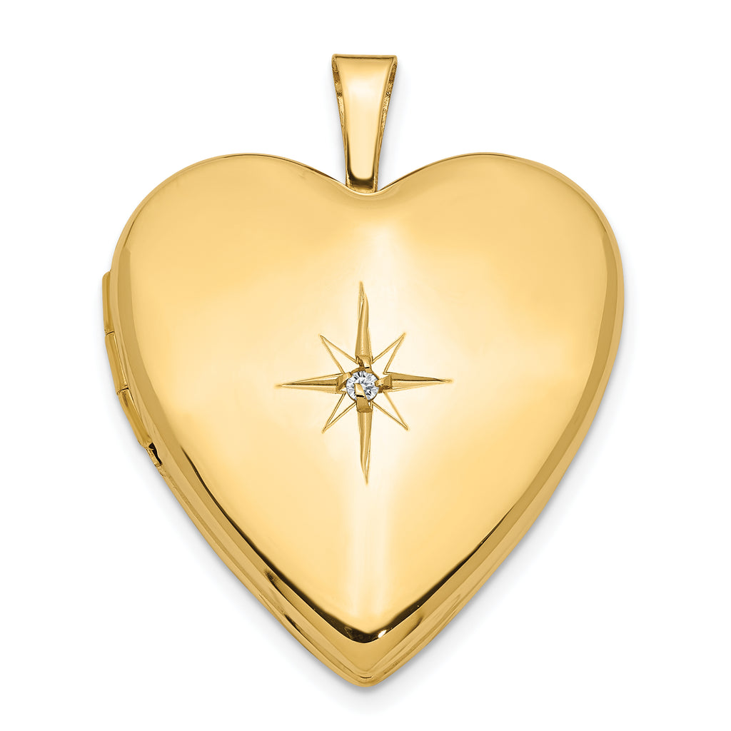14K 20mm Diamond Heart Locket
