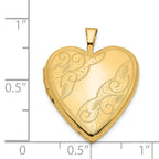 14Ky 20mm Swirl Heart Locket