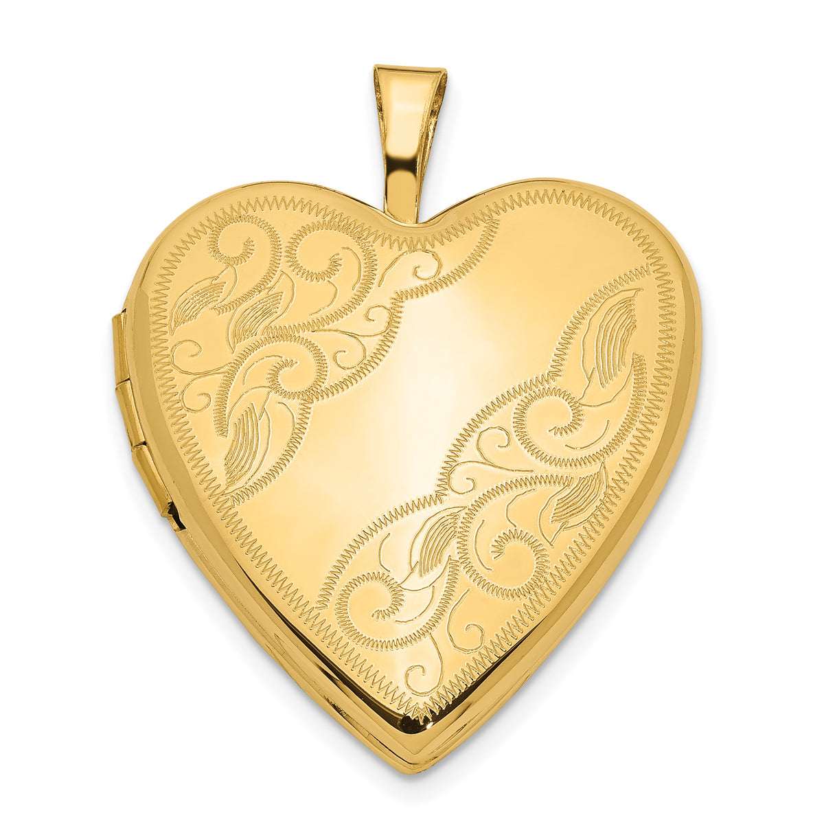 14ky 20mm Swirl Heart Locket