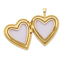 14K 20mm Diamond Polished and Satin Heart Locket