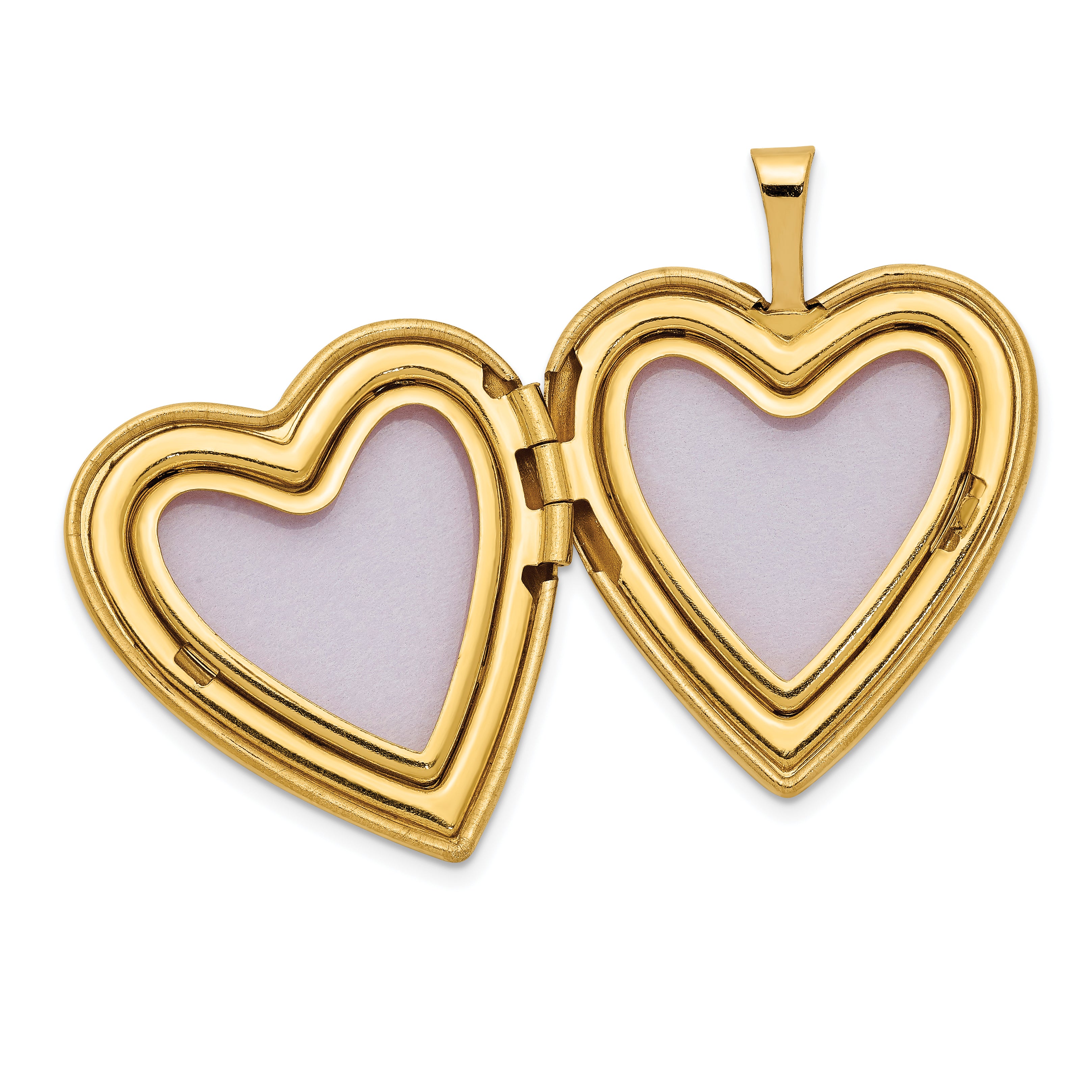 14K 20mm Diamond Satin I LOVE YOU Heart Locket