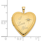 14K 20mm Diamond Satin I LOVE YOU Heart Locket