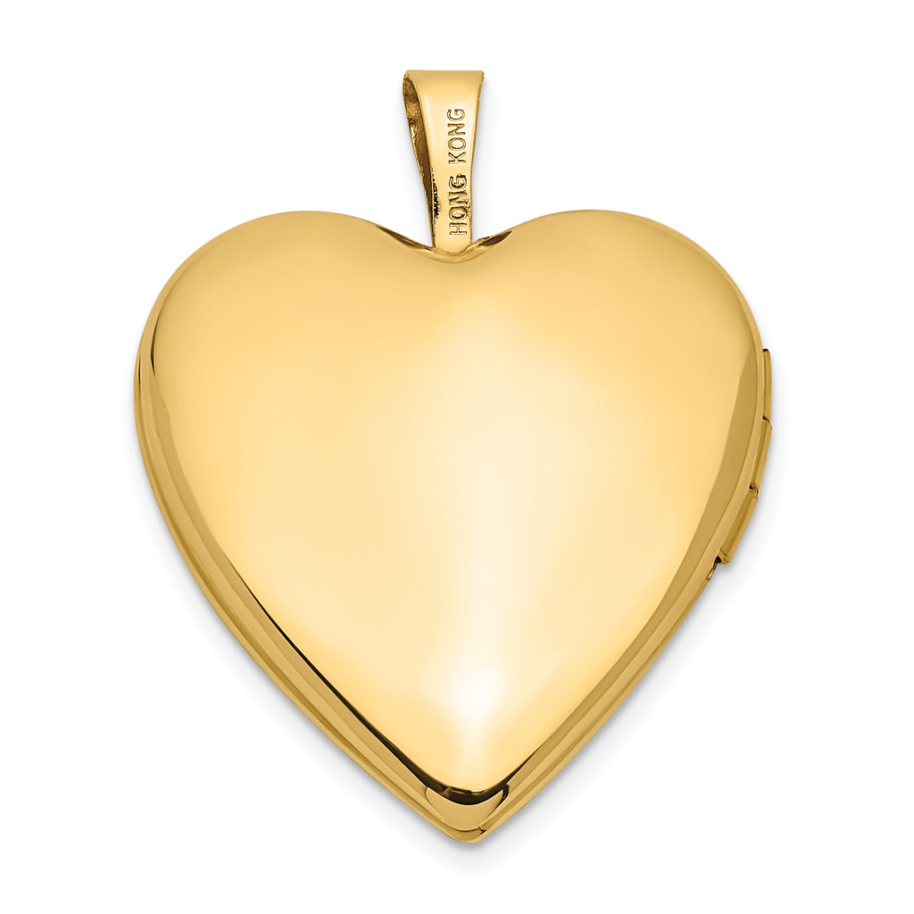 14K 20mm Enamel Rose Heart Locket