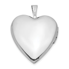 14K 20mm White Gold MOM With Hearts Heart Locket