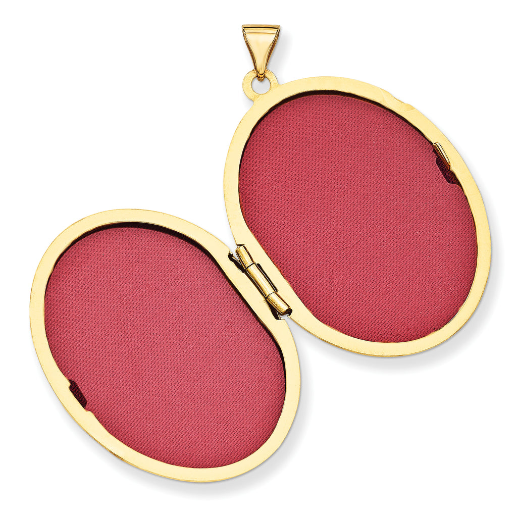 14K 32mm Oval Flower With Scrolls Locket