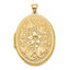 14k 32mm Oval Flower With Scrolls Locket
