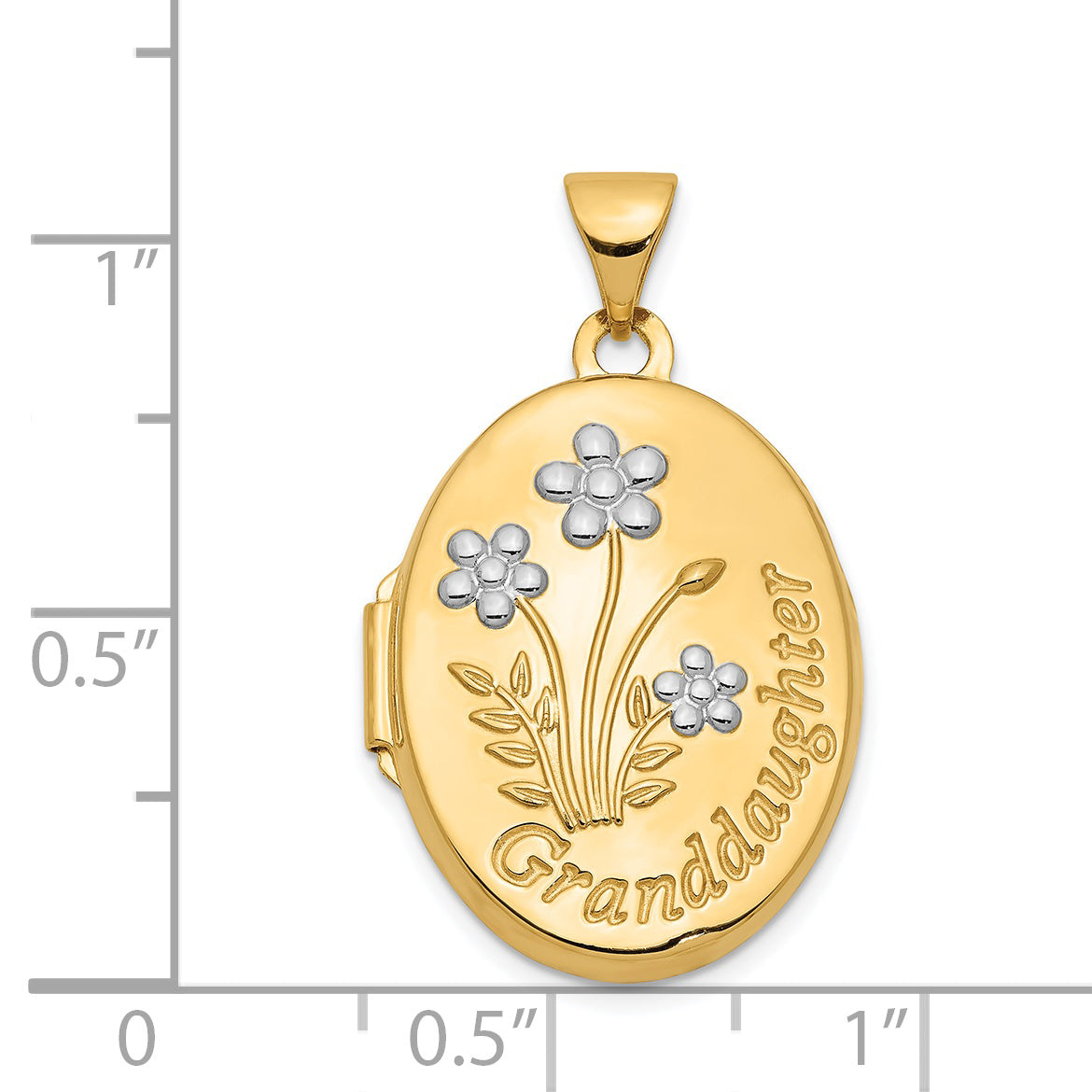 14K with Rhodium 21mm Oval Granddaughter Locket