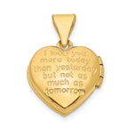 14K Two-toned 12mm Diamond LOVE With Heart Charm Heart Locket