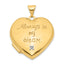 14k Two-tone Dia Always in my Heart w/ Heart Charm Inside 21mm Heart Locket