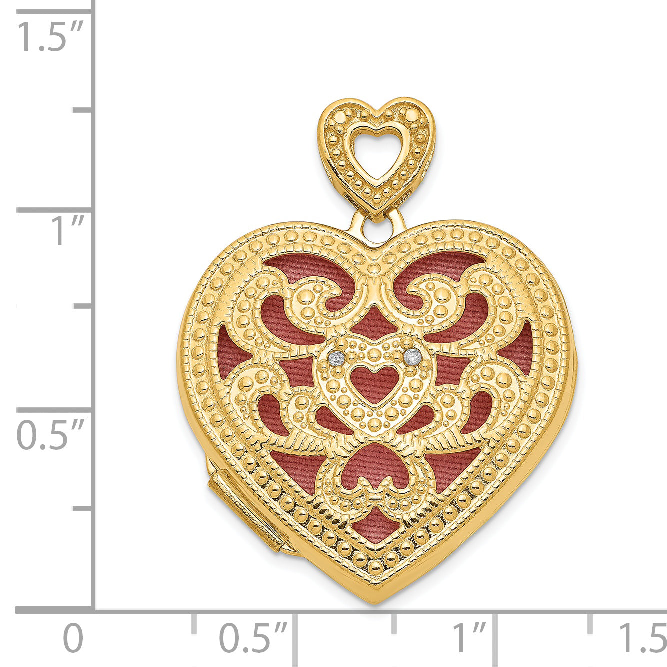 14Ky 24mm With  Diamond Vintage Heart Locket