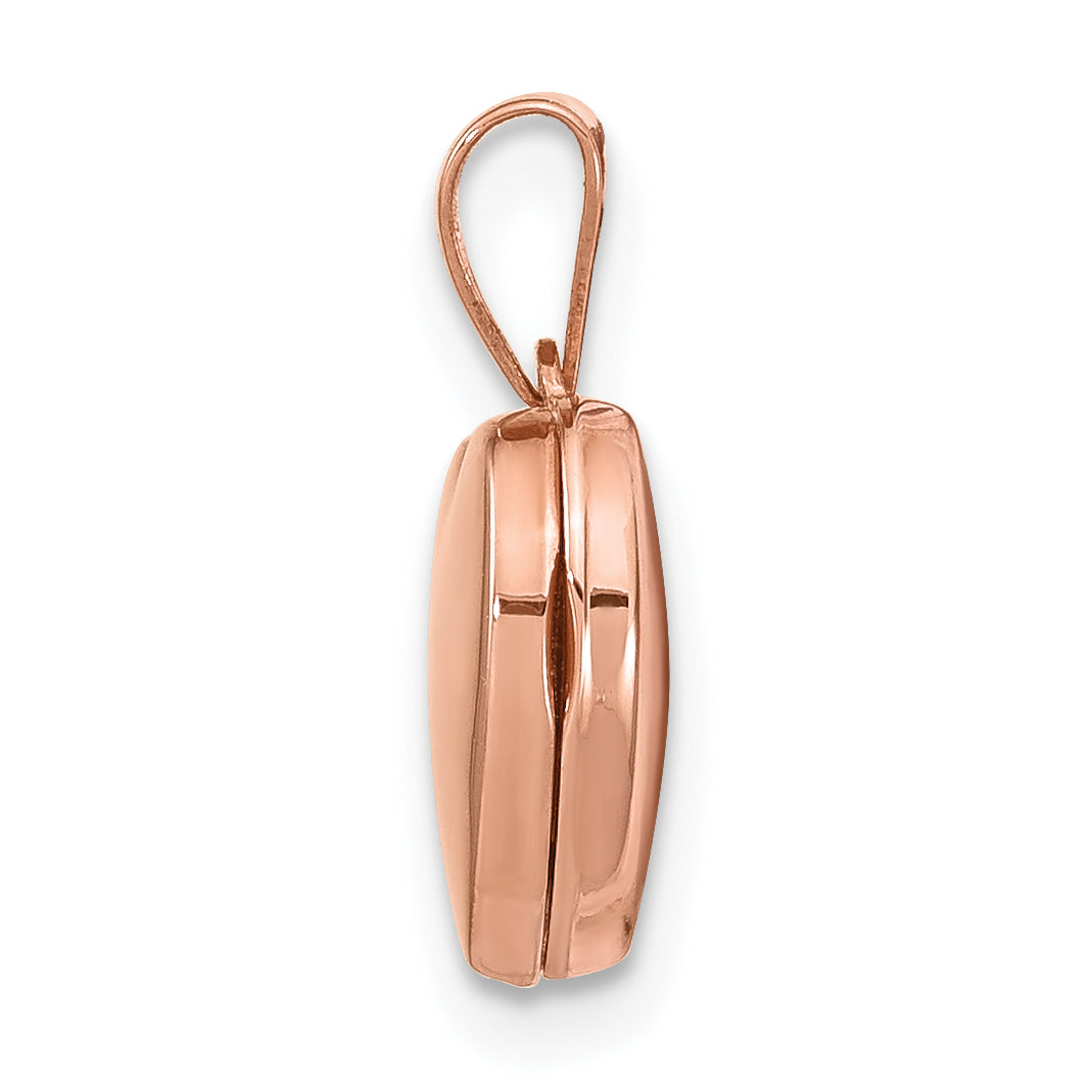 14K Rose Gold 10mm Plain Heart Locket Secondary image