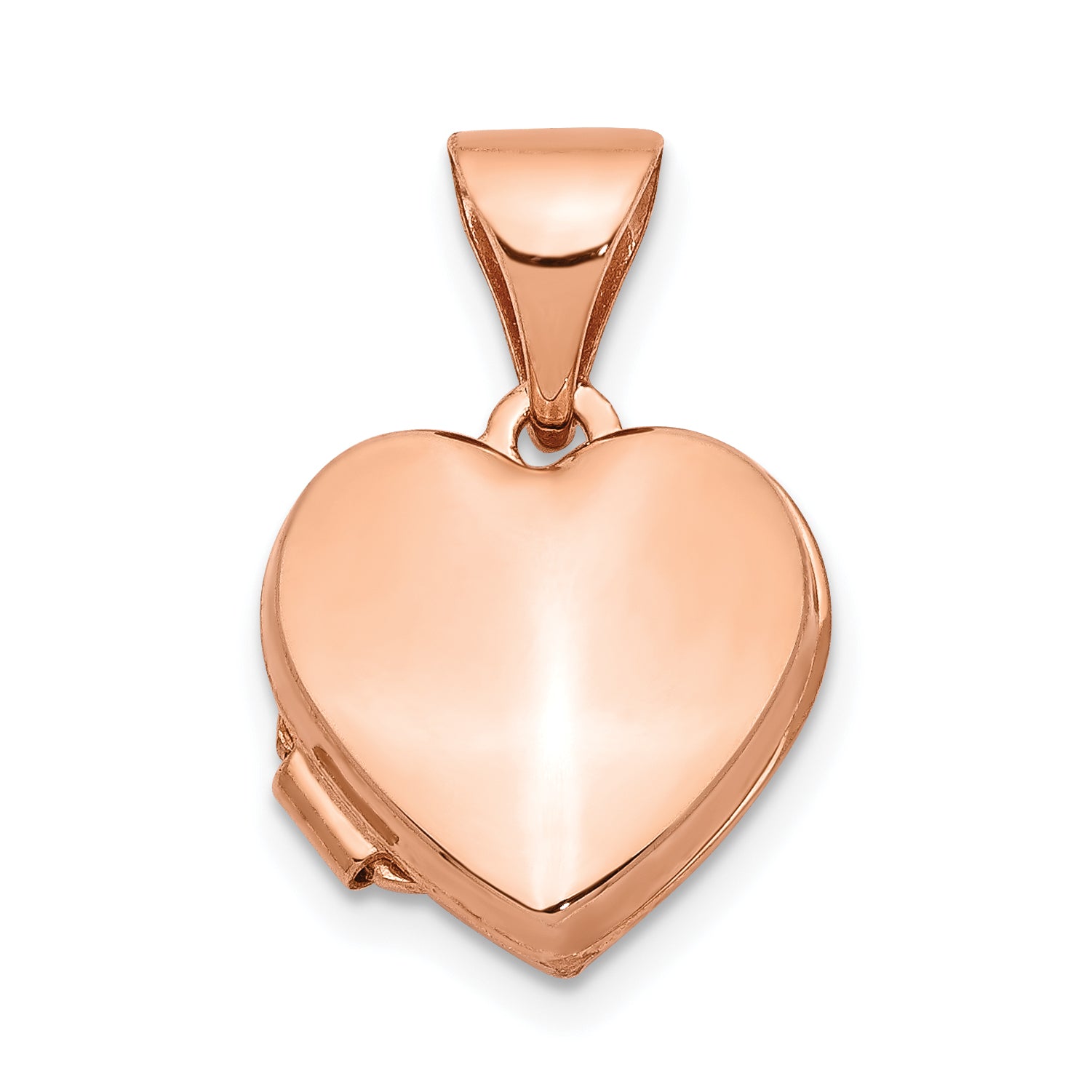 14k Rose Gold 10mm Plain Heart Locket Main image