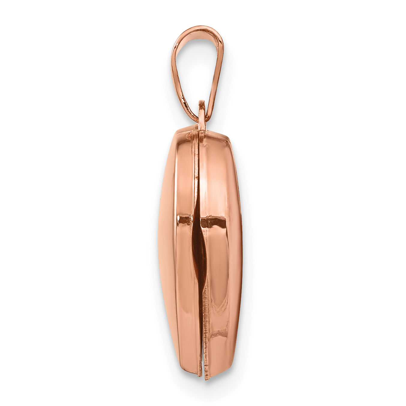 14K Rose Gold Polished 15mm Heart with Diamond Locket Secondary image