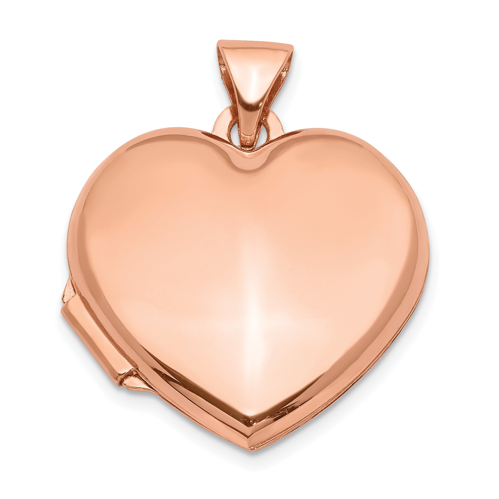 14k Rose Gold 18mm Domed Heart Locket Main image