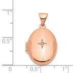 14K Rose Gold 17mm Diamond Locket