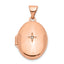 14k Rose Gold 17mm Diamond Oval Locket