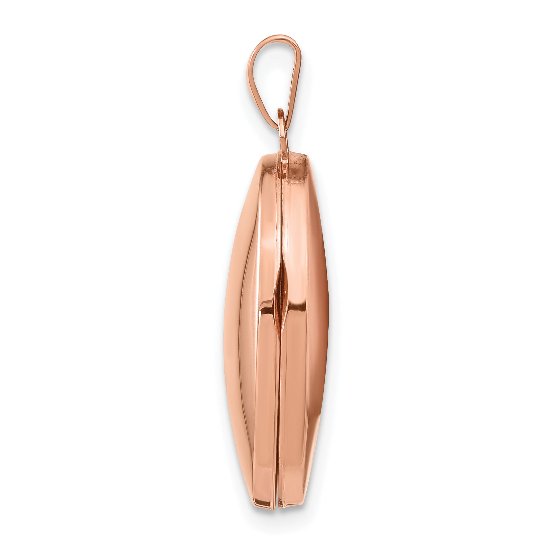 14K Rose Gold Polished 21mm Oval Locket Secondary image