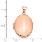 14K Rose Gold Polished 21mm Oval Locket