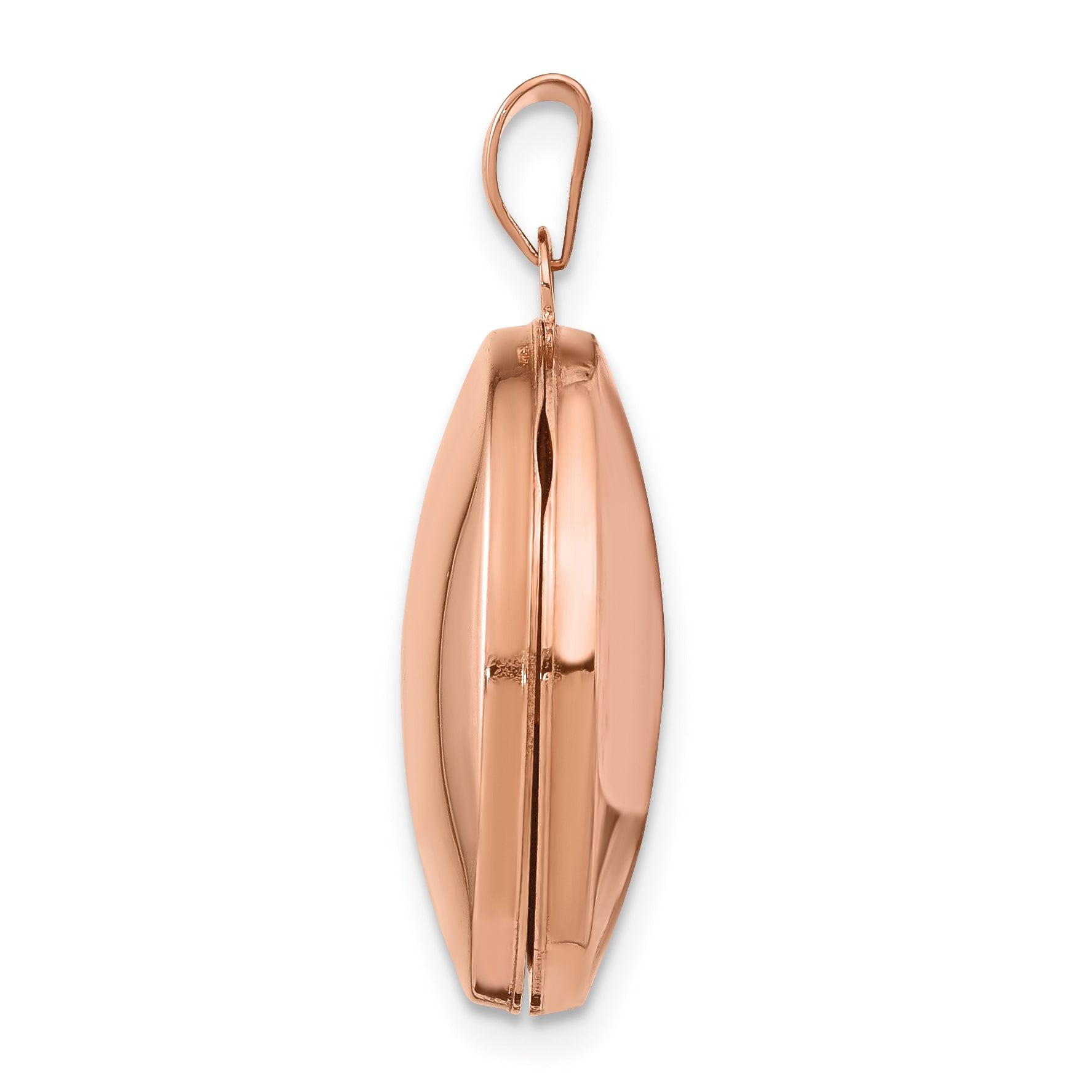 14K Rose Gold 20mm Round Plain Flat Locket Secondary image