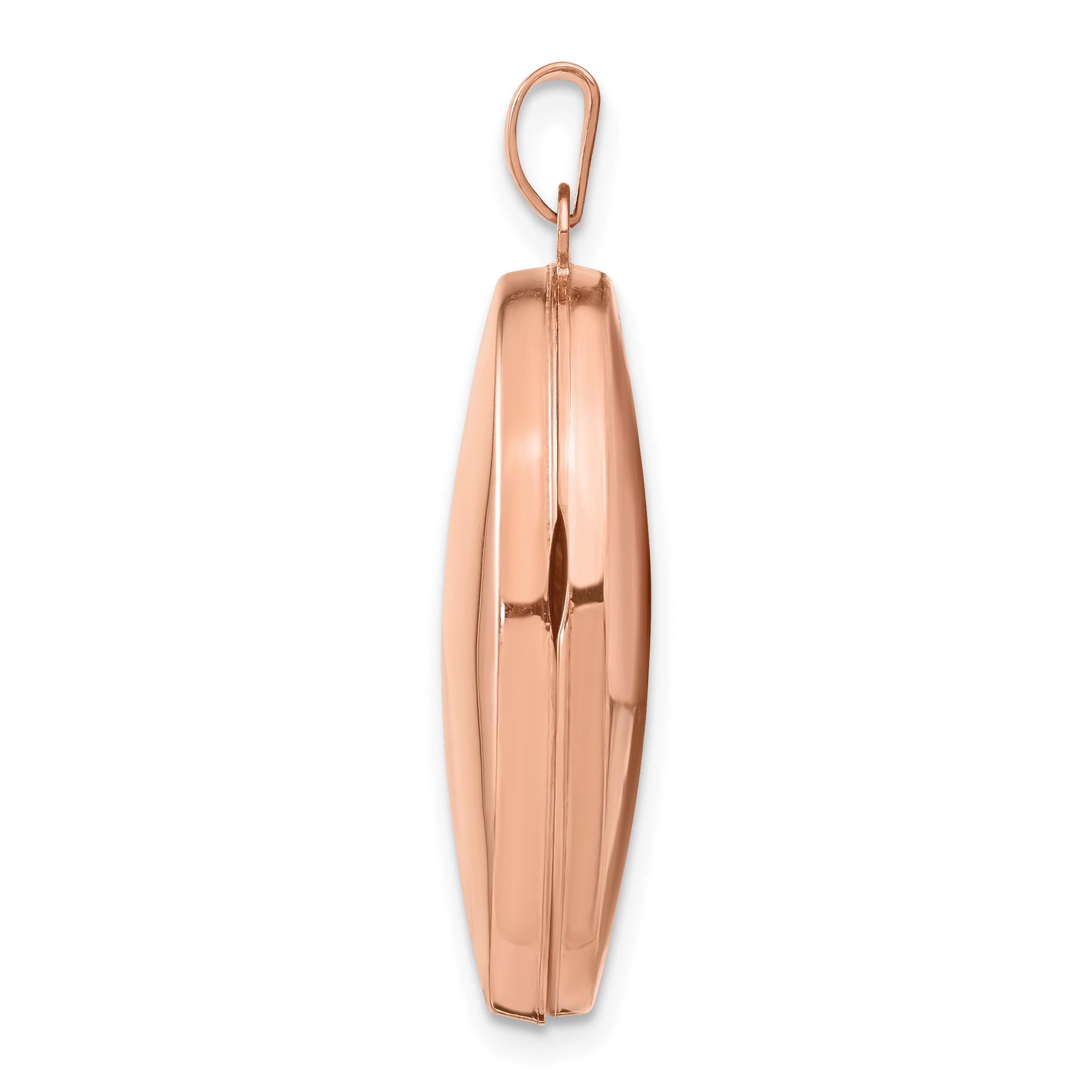 14K Rose Gold Polished 26mm Domed Oval Locket Secondary image