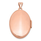 14K Rose Gold Polished 26mm Domed Oval Locket
