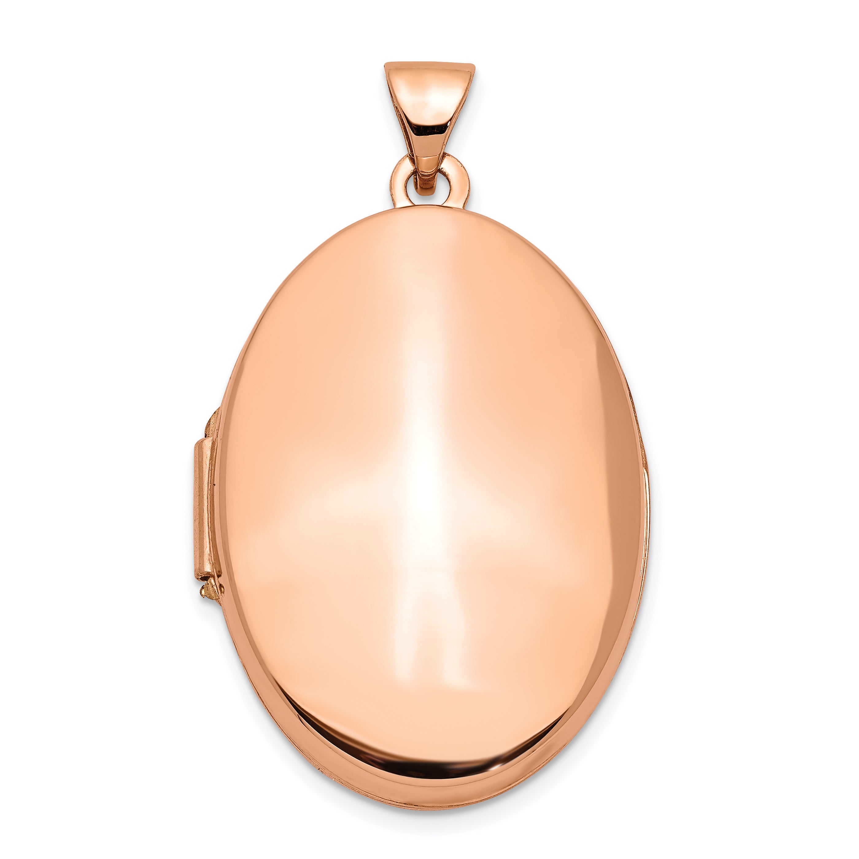 14k Rose Gold Polished 26mm Domed Oval Locket Main image