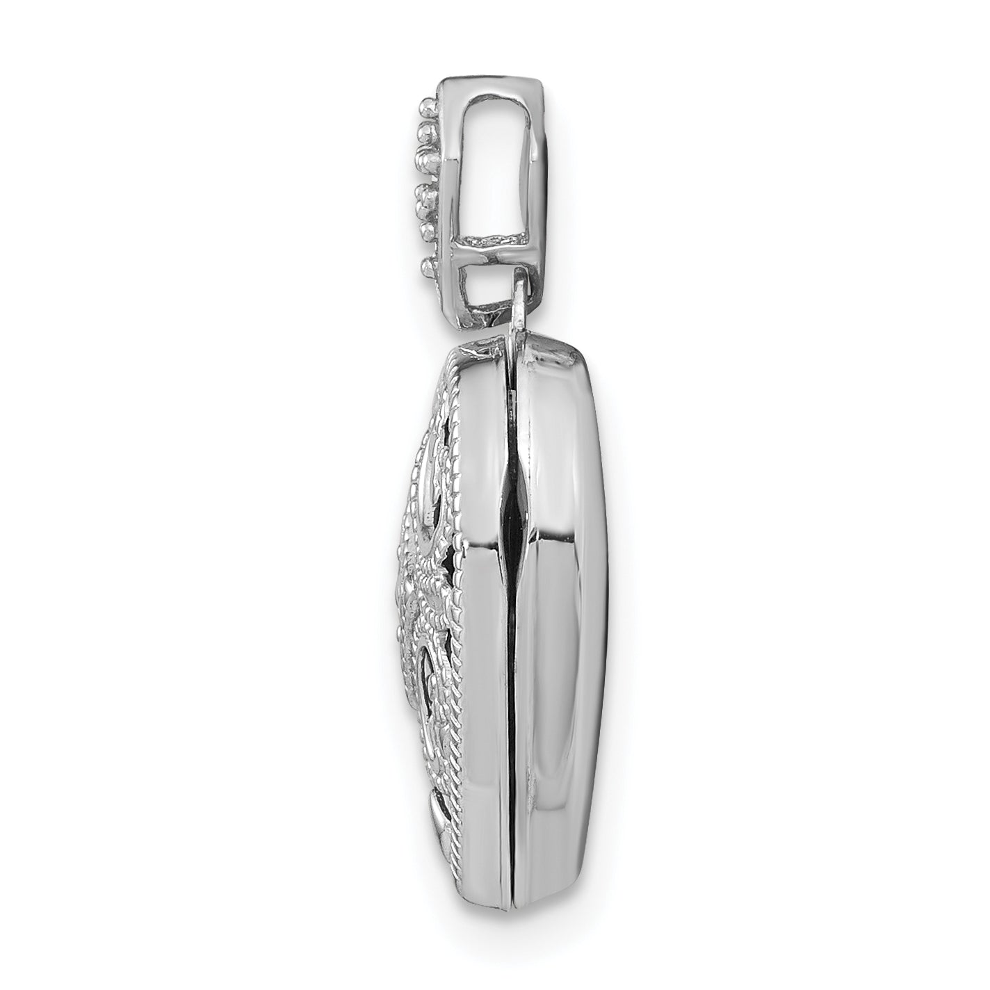 14K White Gold 15mm Diamond Heart Locket Secondary image