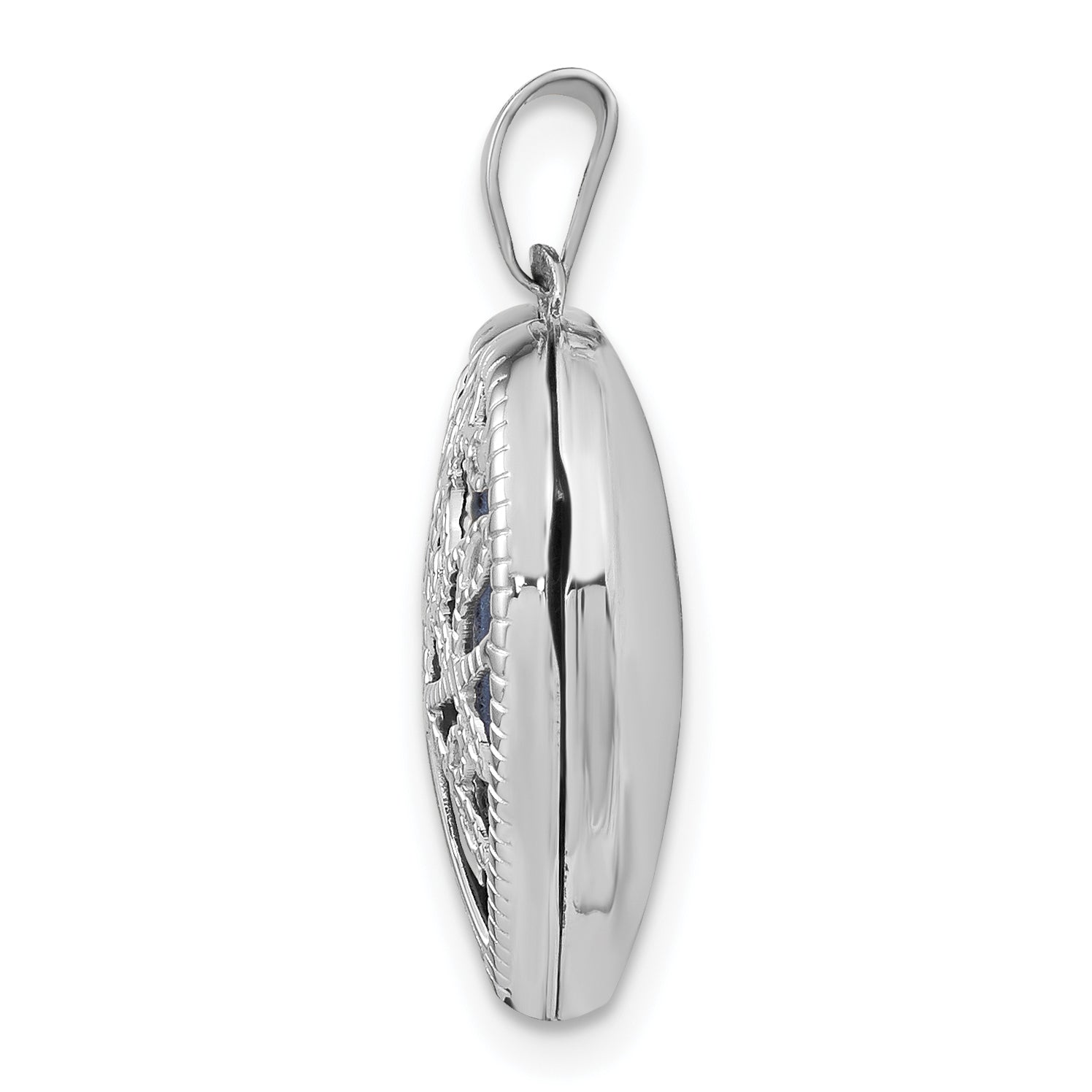 14K White Gold 18mm Heart w/Tree Locket Secondary image