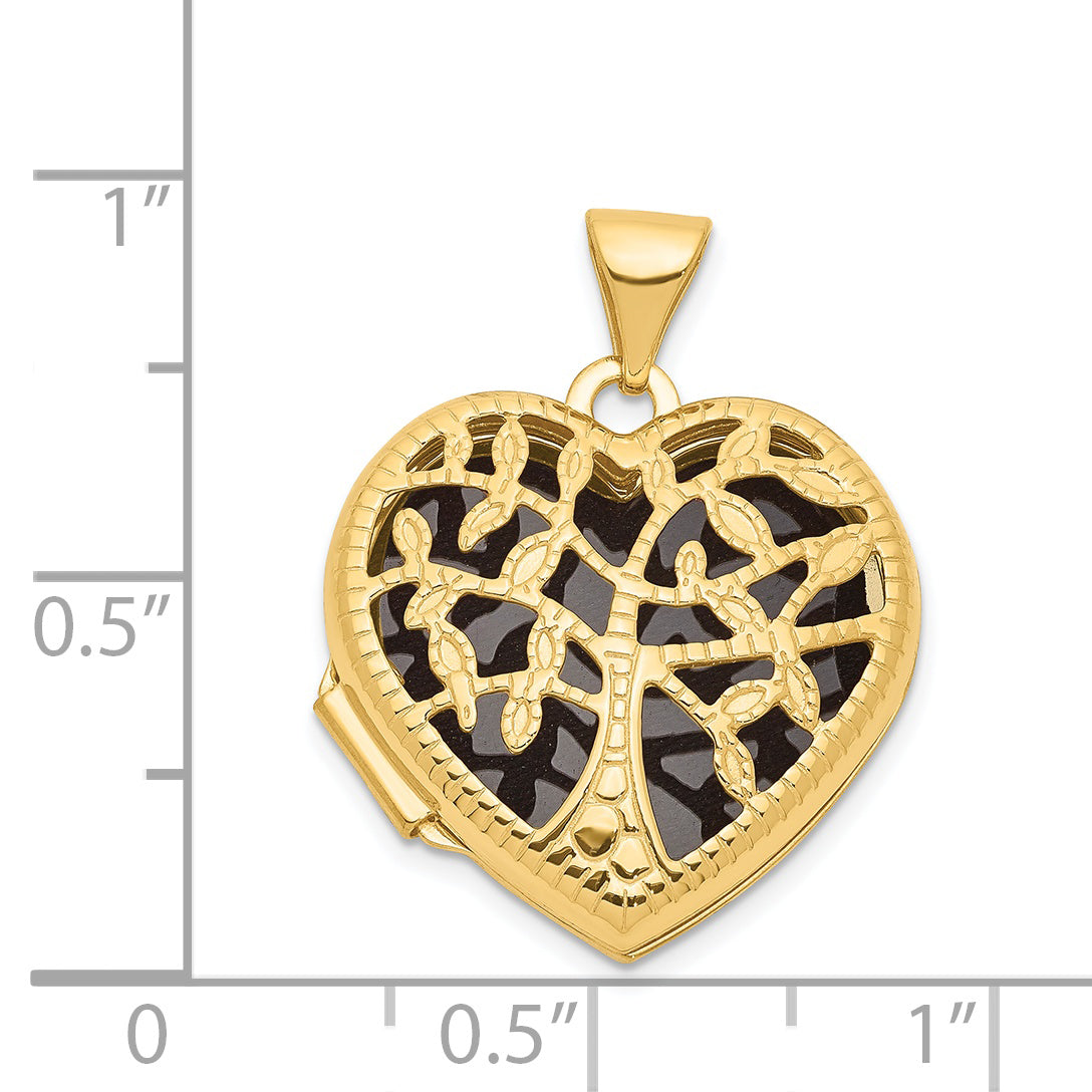 14K 18mm Heart w/Tree Locket