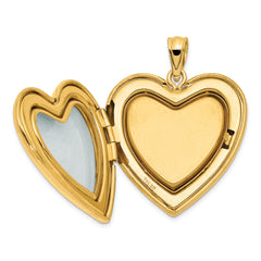 14K 24mm with Dia. Star Design Ash Holder Heart Locket