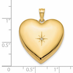 14K 24mm with Dia. Star Design Ash Holder Heart Locket