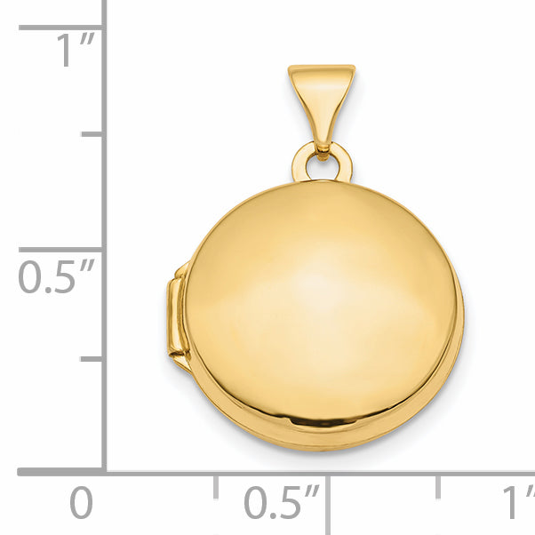 14K Polished Domed 16mm Round Locket